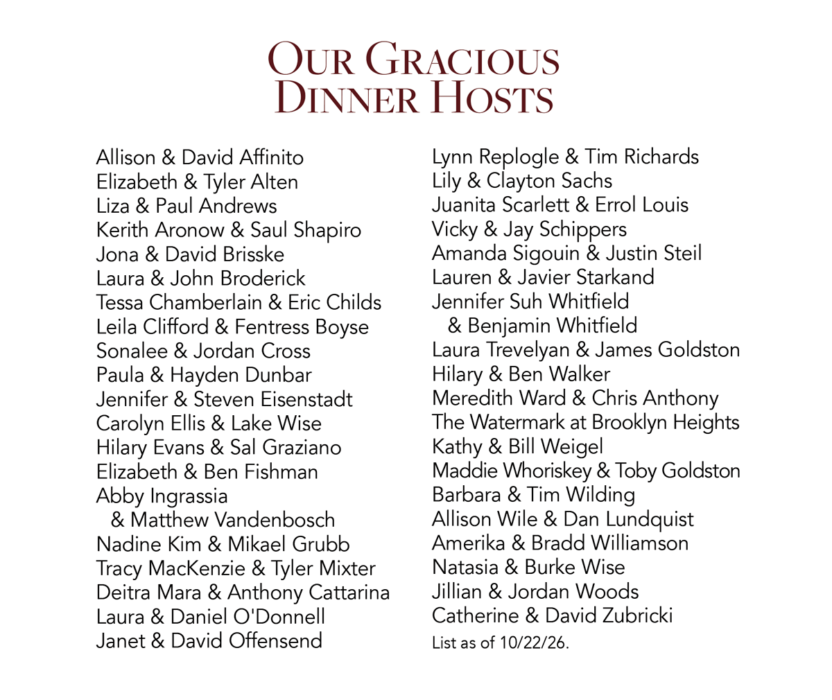 Dinner Hosts